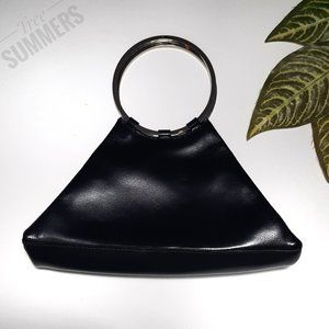 M Julian leather triangle purse - hoop handles